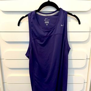 NIKE Dri-Fit Purple Sleeveless Athletic Tank Top, Size Large